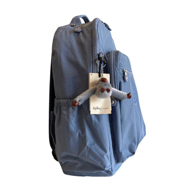 brand new Kipling 45cm 15" backpack Seoul large openside pocket haze blue - Picture 2 of 7